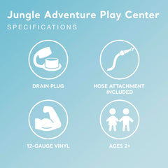 Intex Jungle Adventure Play Center monkey graphic appeals to toddlers.