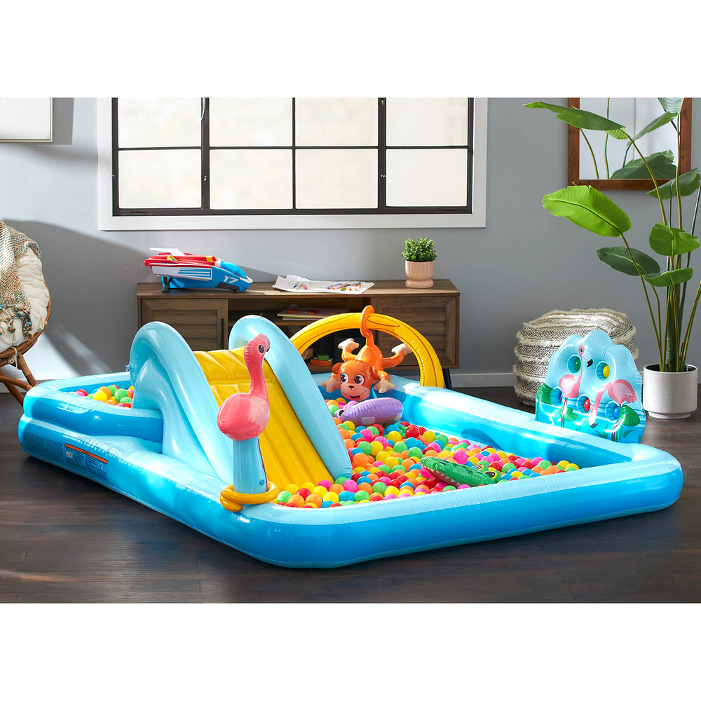 Intex Jungle Adventure Play Center ring toss game invites active play.