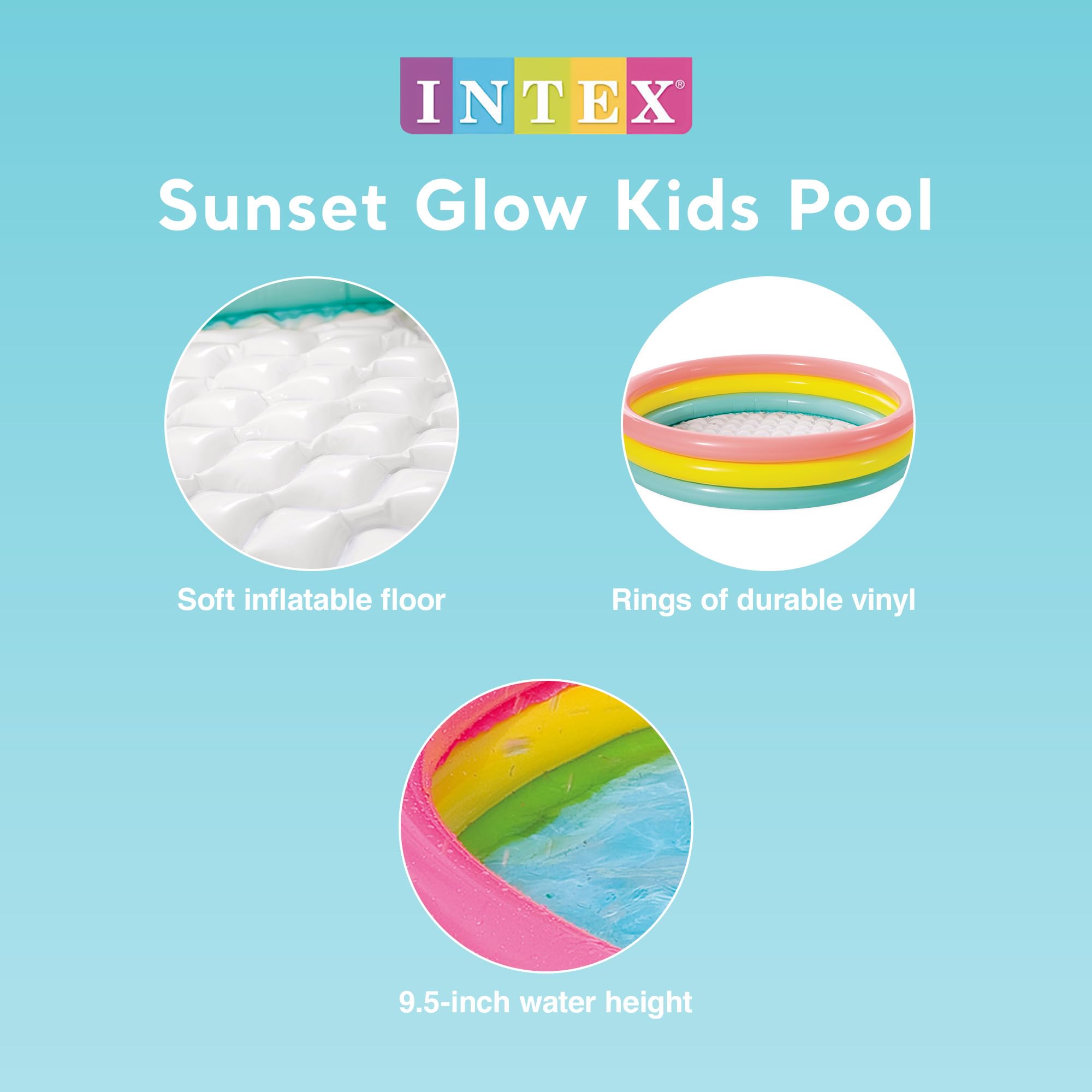 Intex Kiddie Pool durable vinyl construction supports daily backyard splashes