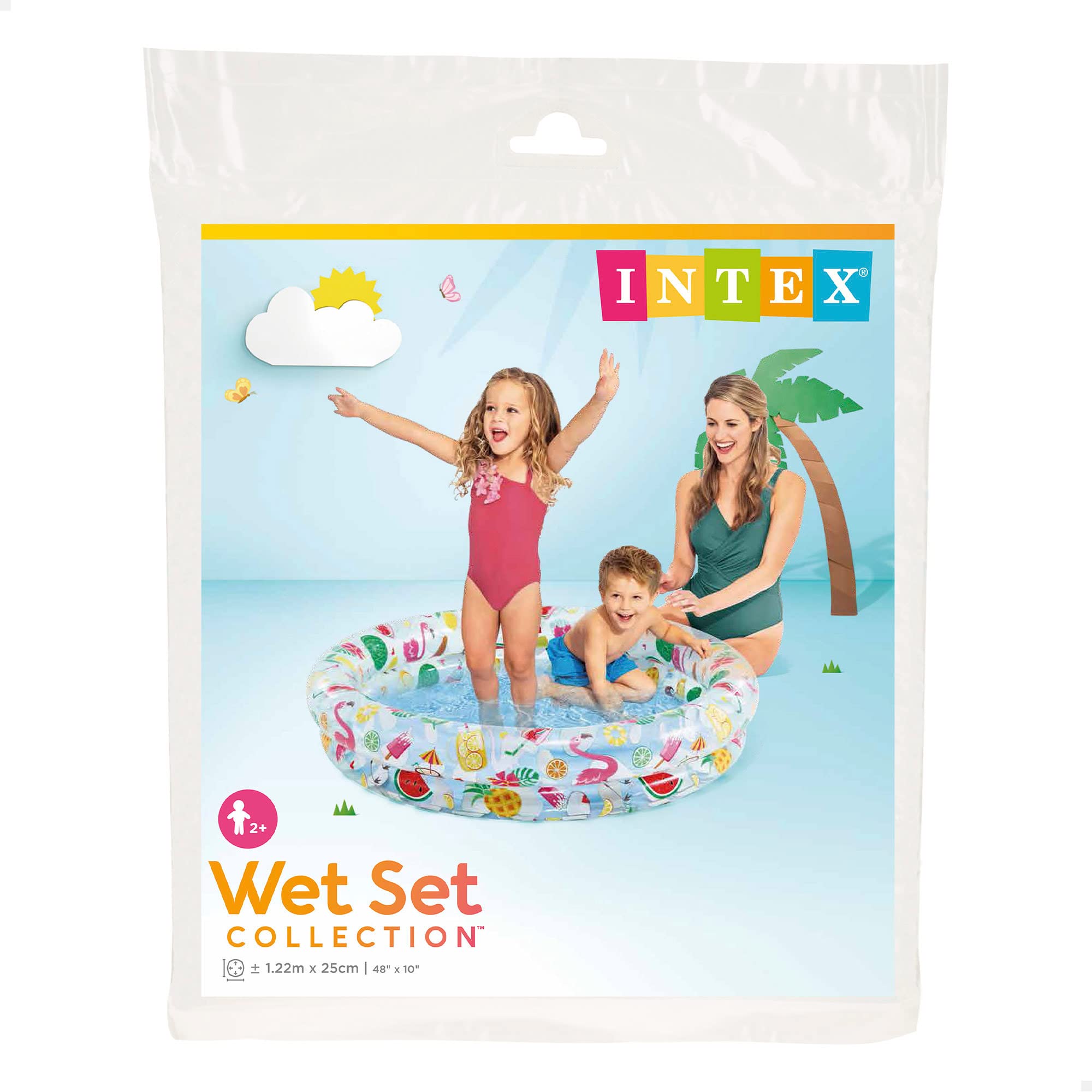 Intex durable vinyl kiddie pool; resistant to splashes and playful use