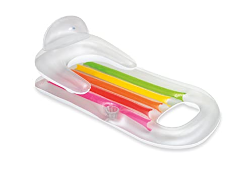 Intex King Kool Lounge side view showing armrests for comfortable floating