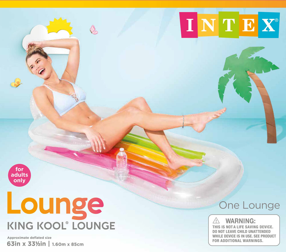 Intex King Kool Lounge floats smoothly for pool days with comfort