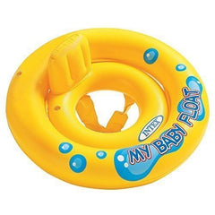 Intex My Baby Float yellow side view with two air chambers for stability on water