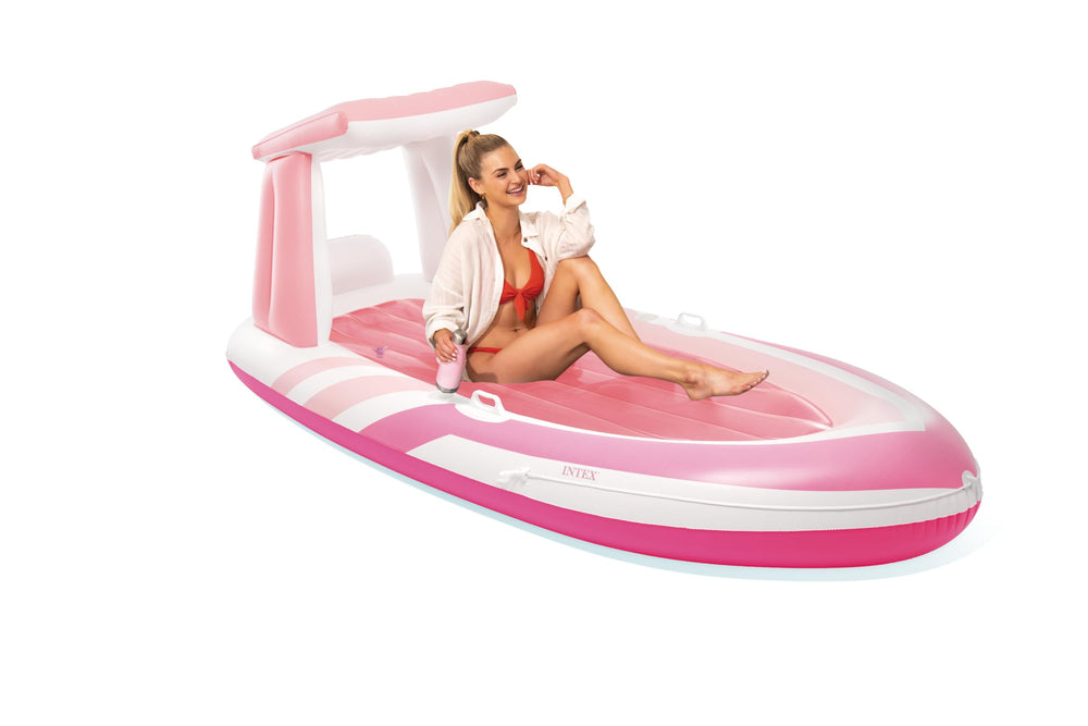 Intex Pink Paradise bimini top shade for sun protection.