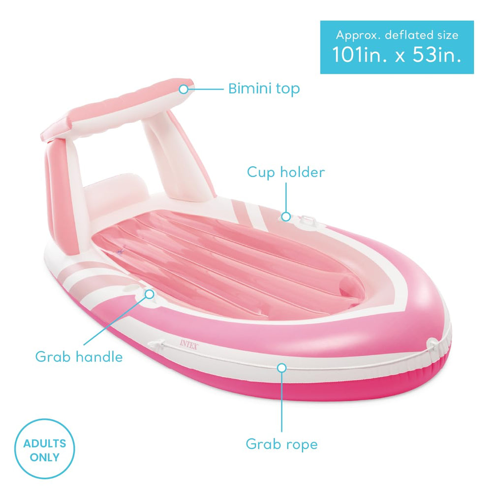 Intex Pink Paradise cup holders keep drinks within reach.