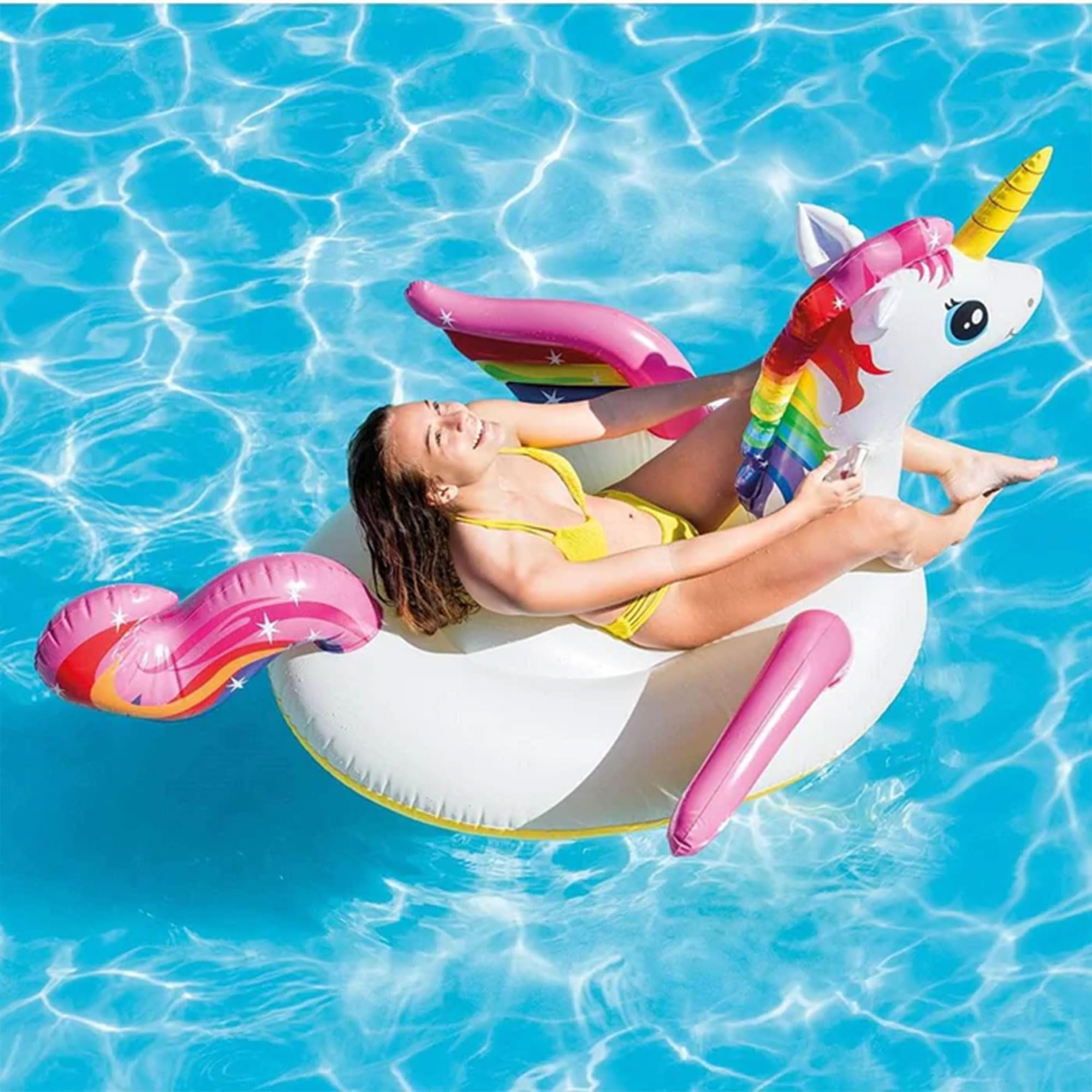 Raft-grade non-phthalate vinyl used in the Intex unicorn float