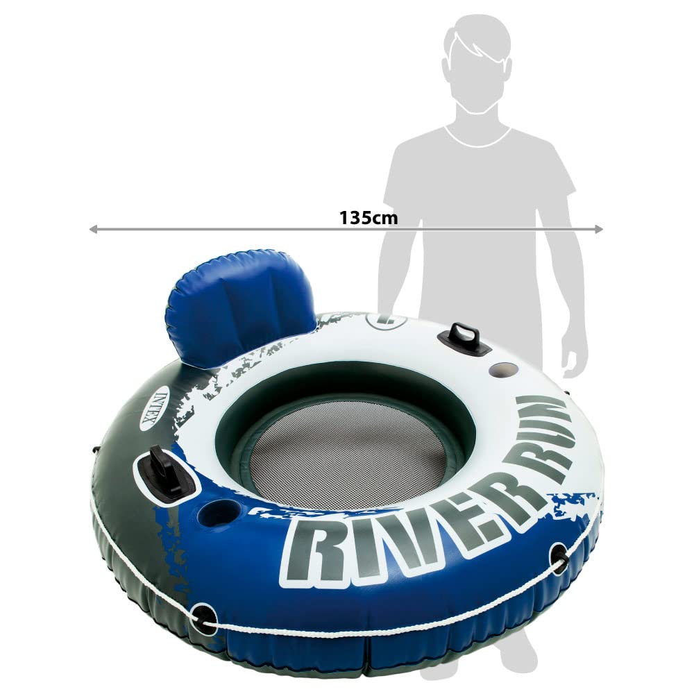 Intex River Run 1 lounge blue color adds vibrant pool presence.