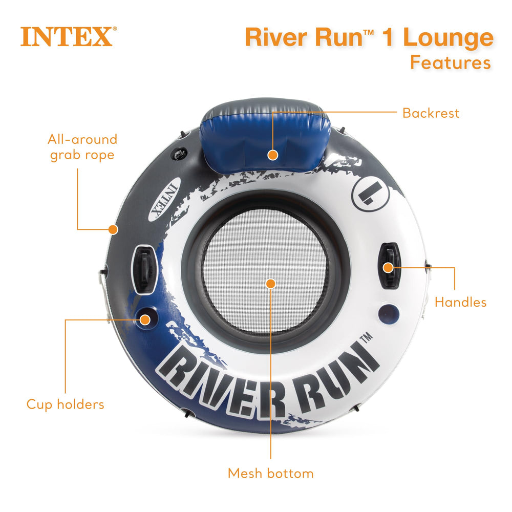 Intex River Run 18-gauge vinyl for durable outdoor use.