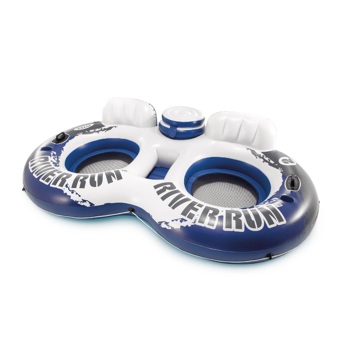 Intex River Run 2 exterior view shows a durable two-person lounge ready for river fun.
