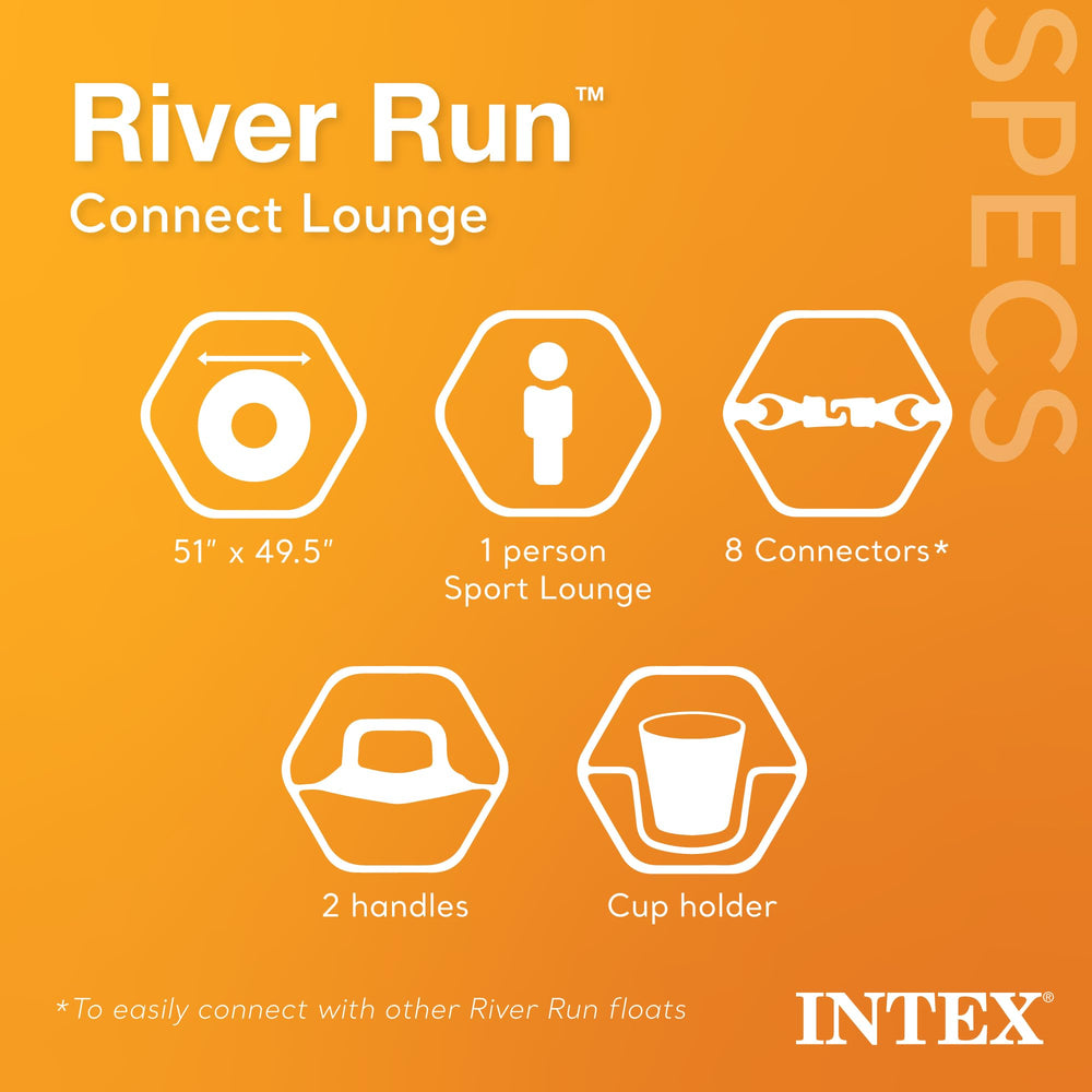 Intex River Run Connect built-in cup holder keeps drinks within reach.