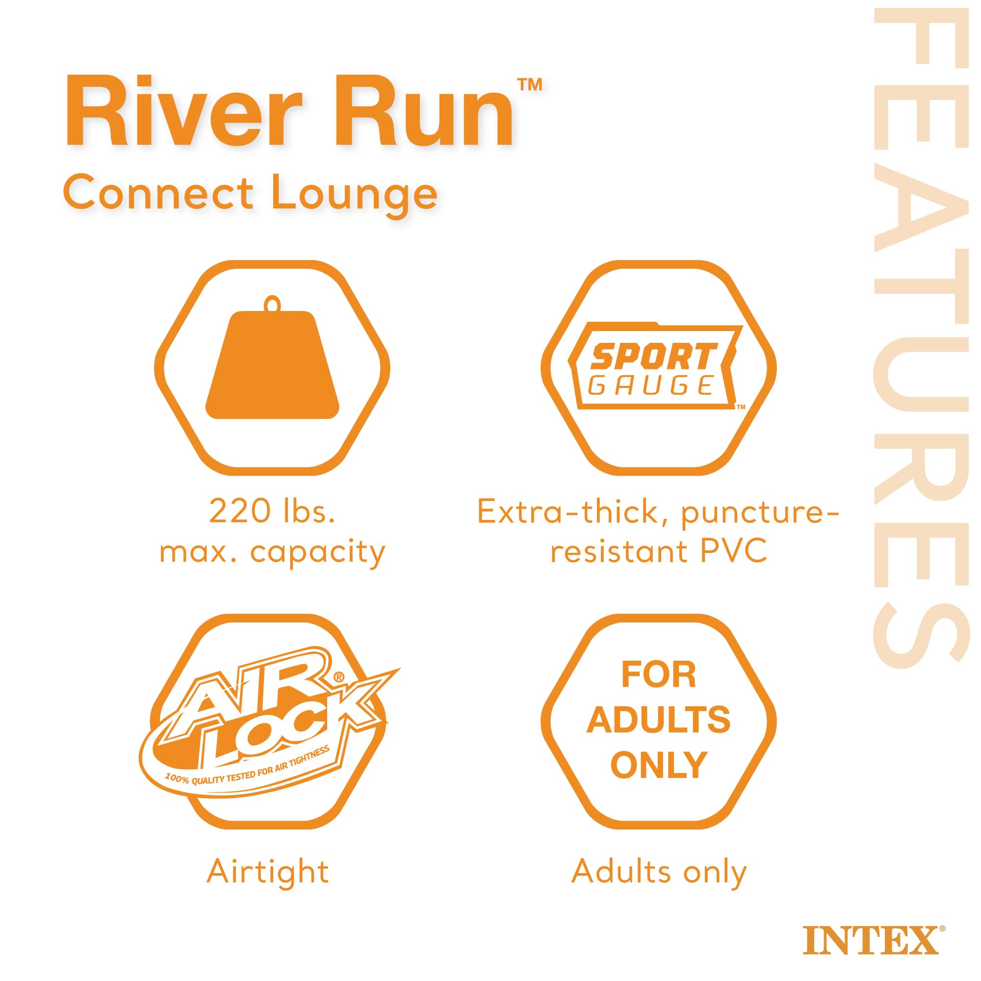 Intex River Run Connect durable handles provide a stable grip on the water.