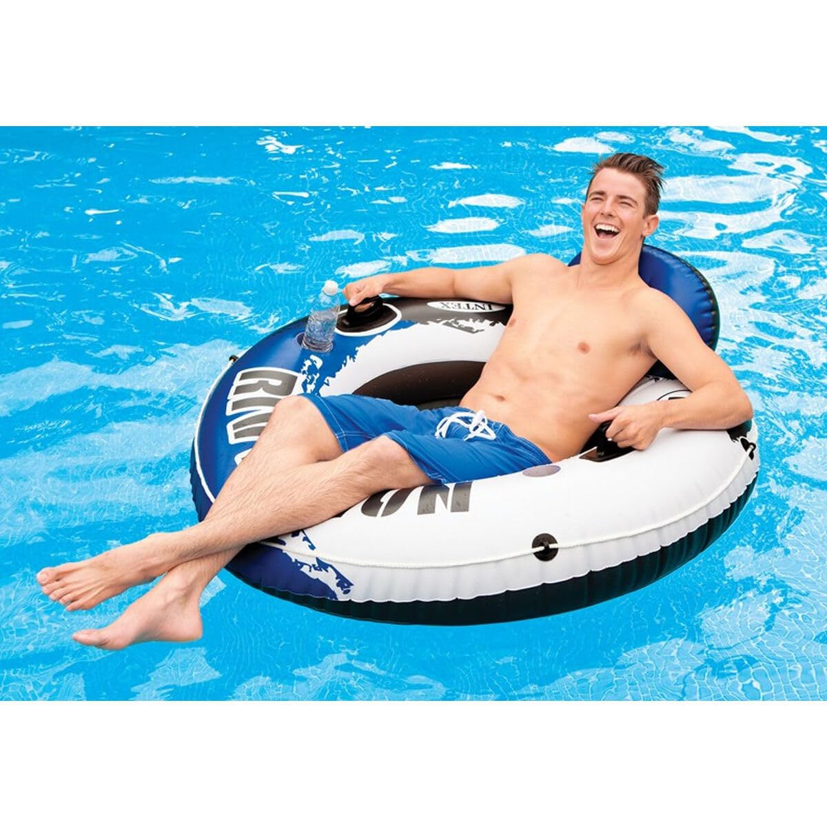 Intex River Run I Sport Lounge mesh bottom helps stay cool under the sun