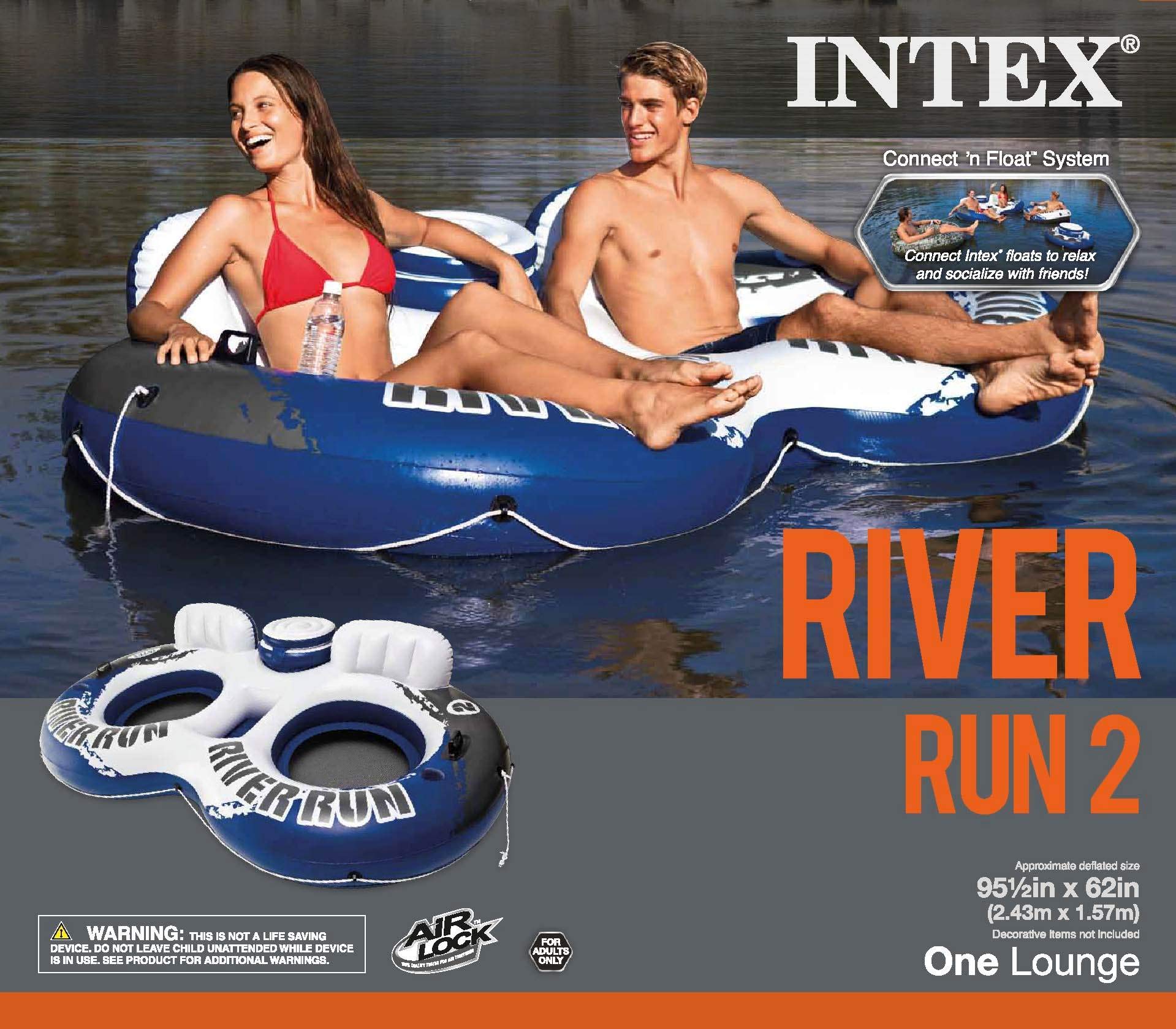 Intex River Run II on-water use for pool, lake, or river recreation.