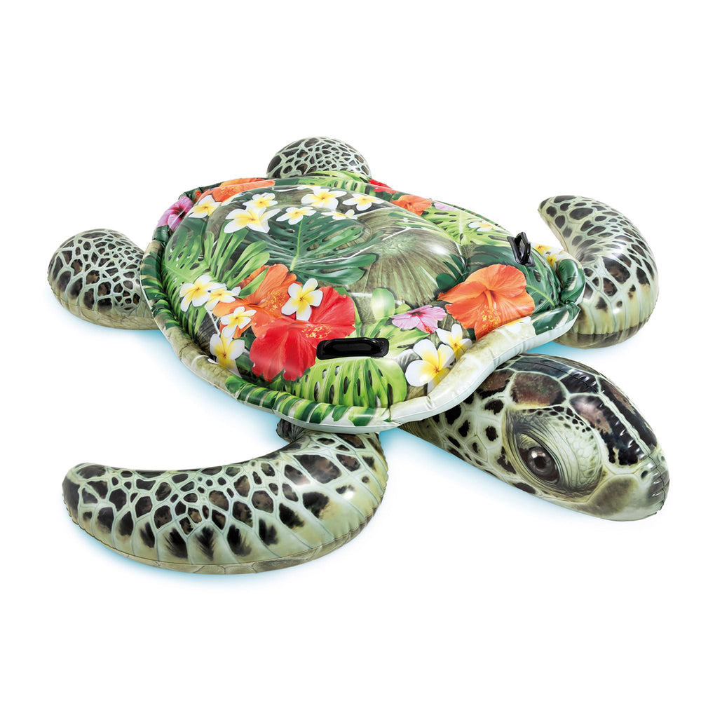 Intex Realistic Sea Turtle pool float with heavy-duty handles for secure grip during play