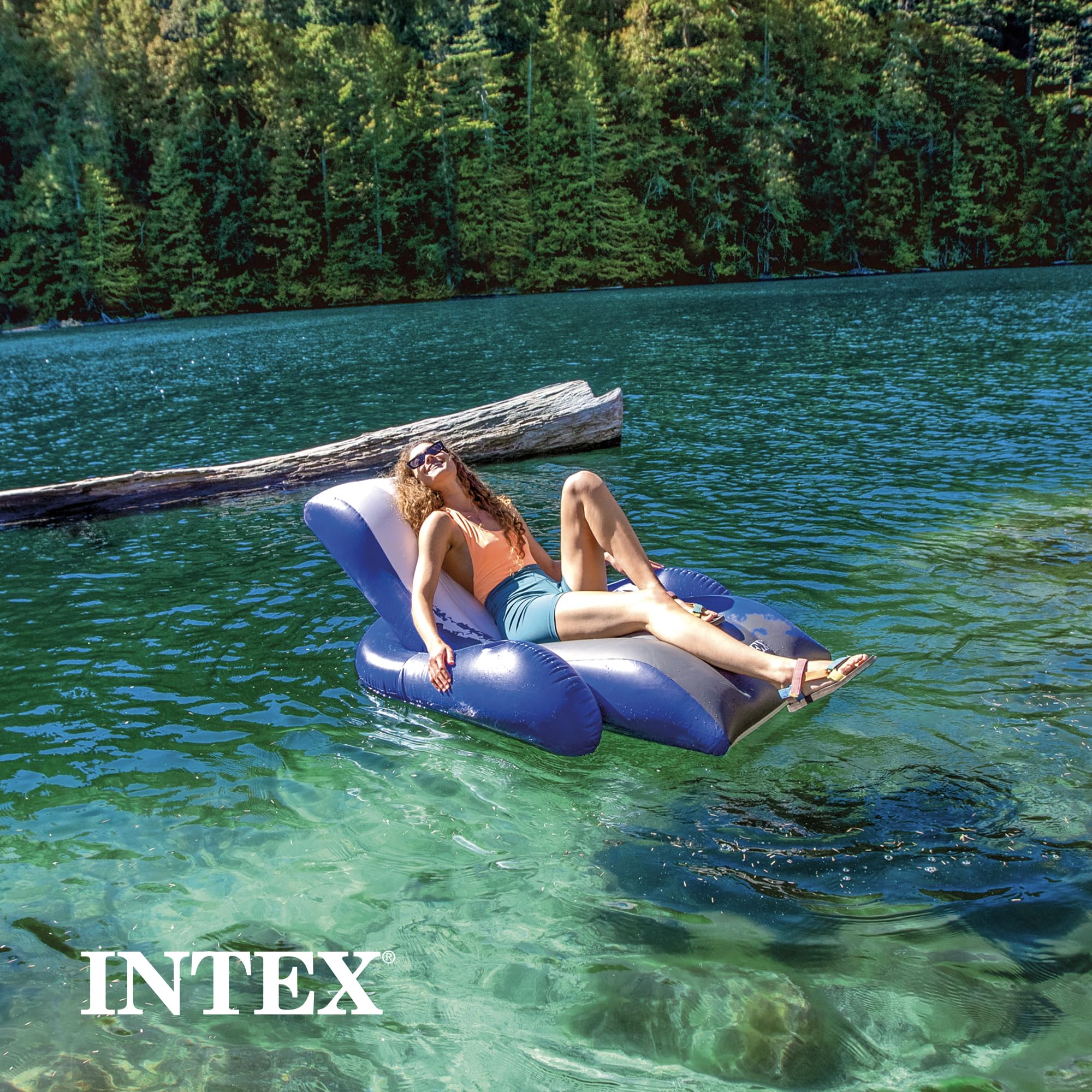 Intex side cup holders keep beverages within reach during lounging.