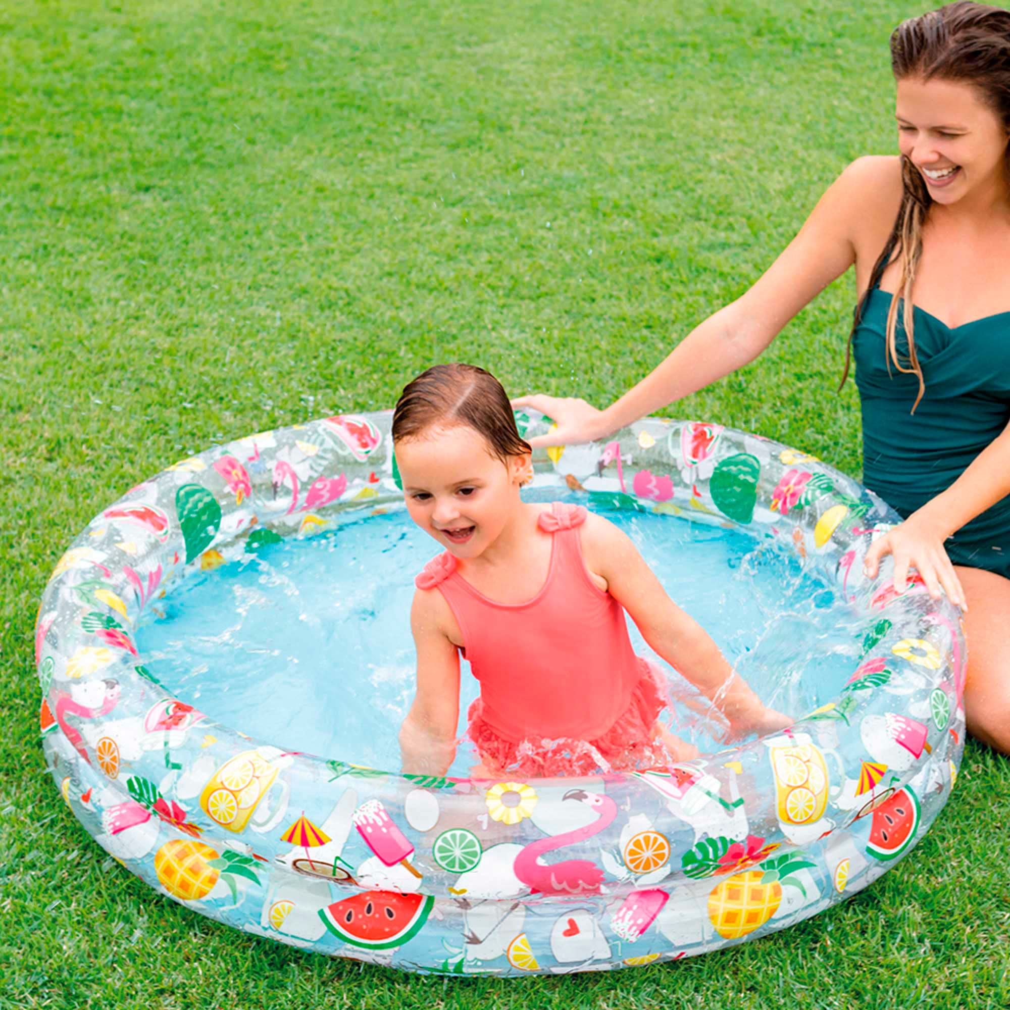 Intex stars pool with two-ring circles, easy setup for quick playtime