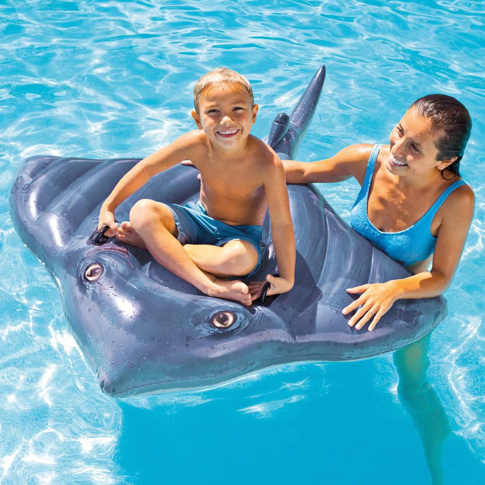 Intex Stingray design with lifelike detail for immersive pool play.