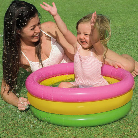Intex Sunset Glow baby pool with soft inflatable base for gentle splash play