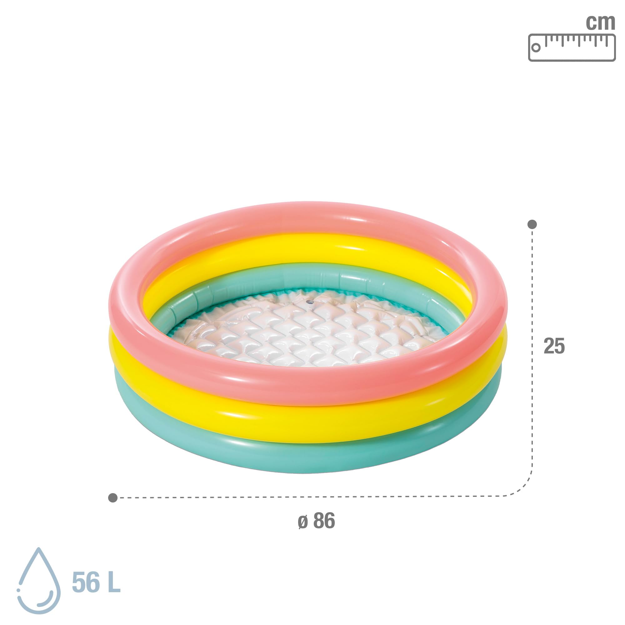 Intex Sunset Glow Baby Pool durable walls support bubbly water fun