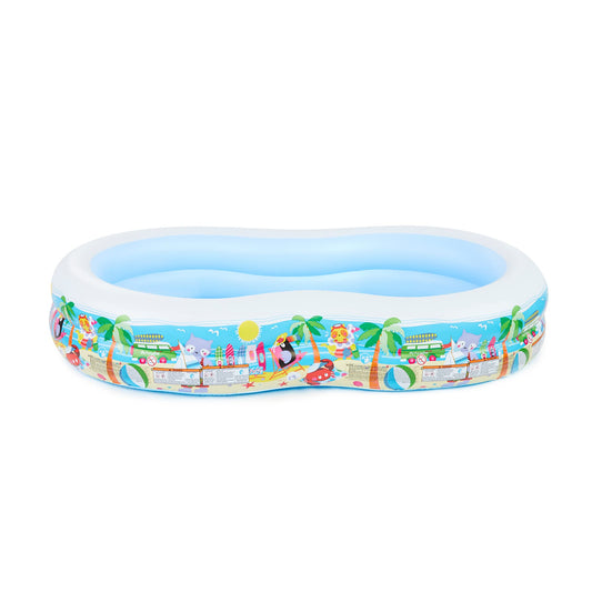 Intex Swim Center Paradise Seaside pool side view showing wide walls for more play space
