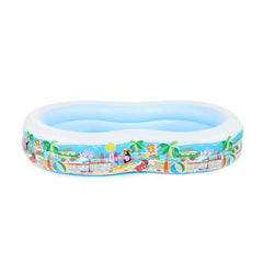 Intex Swim Center Paradise Seaside pool side view showing wide walls for more play space