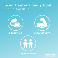 Intex Swim Center patch included for easy repairs on punctures