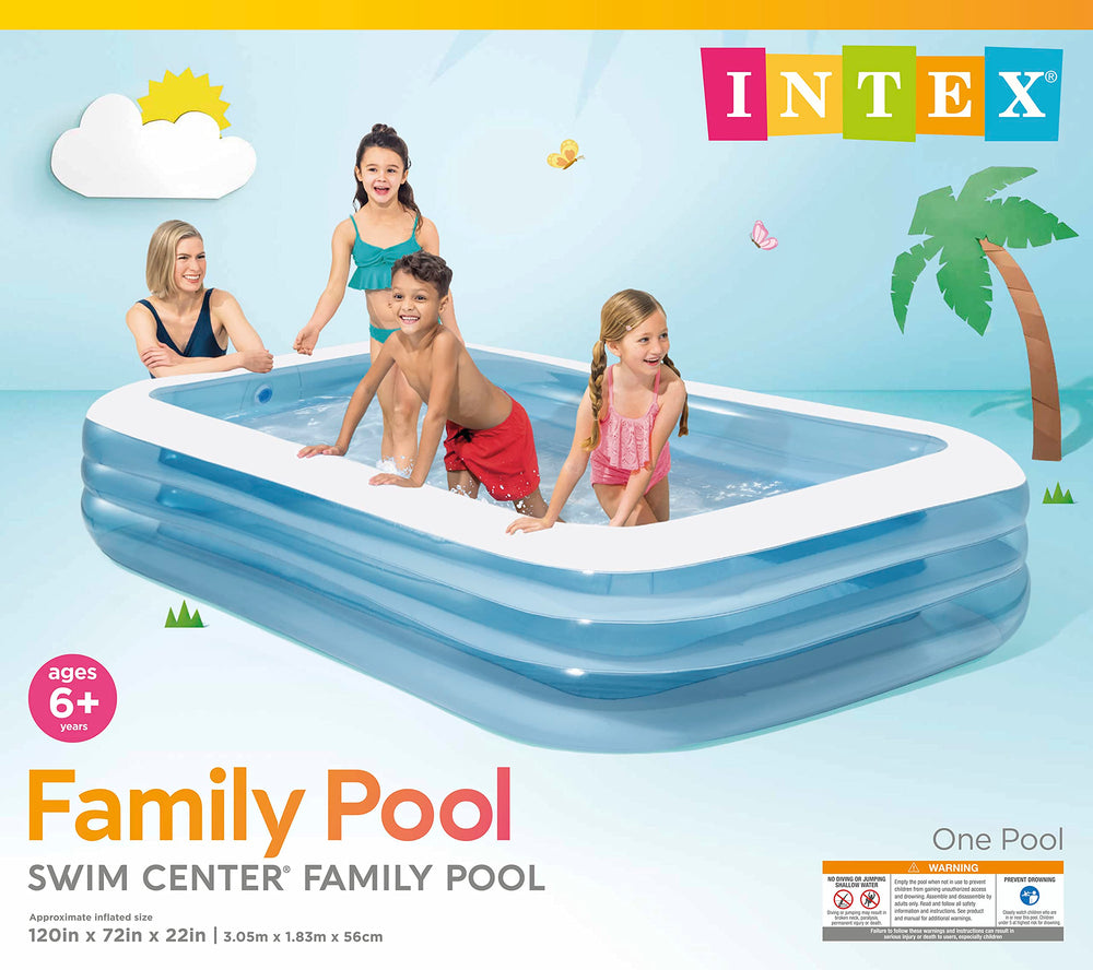 INTEX Swim Center Pool drain valve close-up shows easy water release