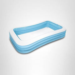 INTEX Swim Center Pool family-use scene suggests simple setup and safe play