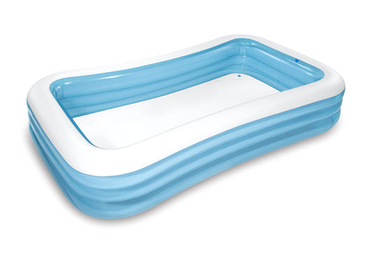 INTEX Swim Center Pool front view highlights 277-gallon capacity for family cooling