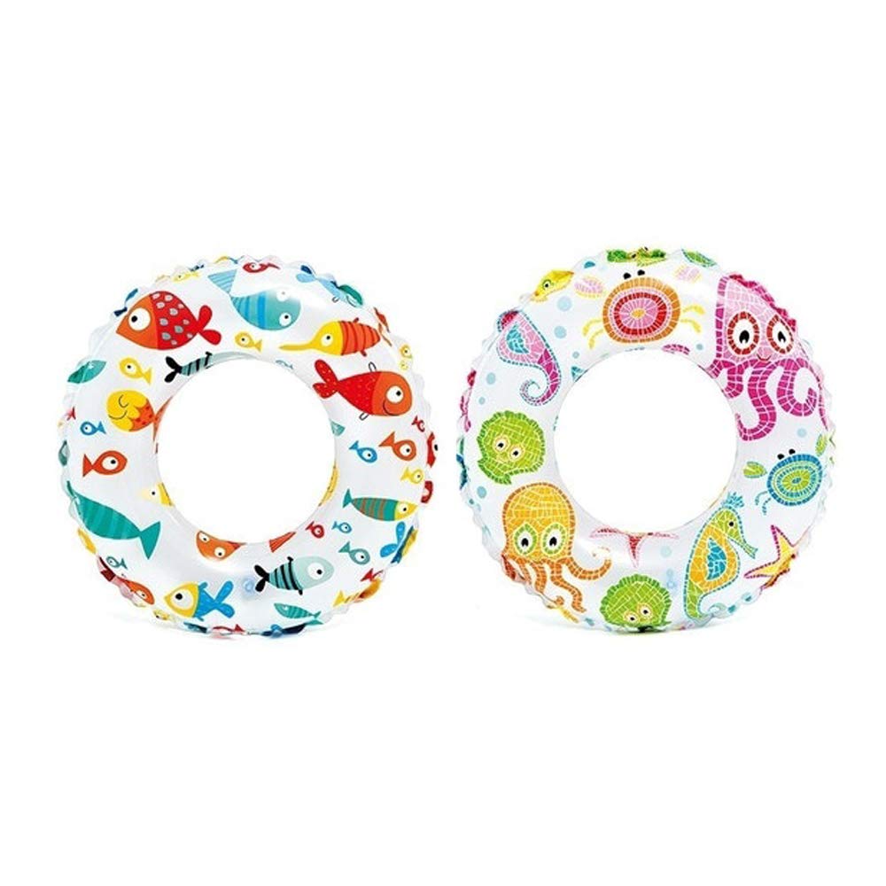 Intex swim ring featuring colorful prints, ideal for lounging and play