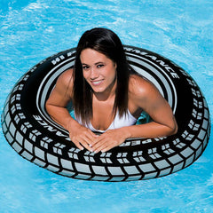 Intex tire tubes for beach, river, or ocean memories.