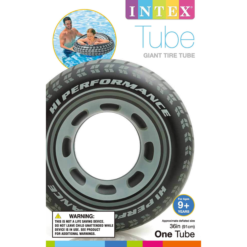 Intex 2-pack tire tubes provide easy portability and quick setup.