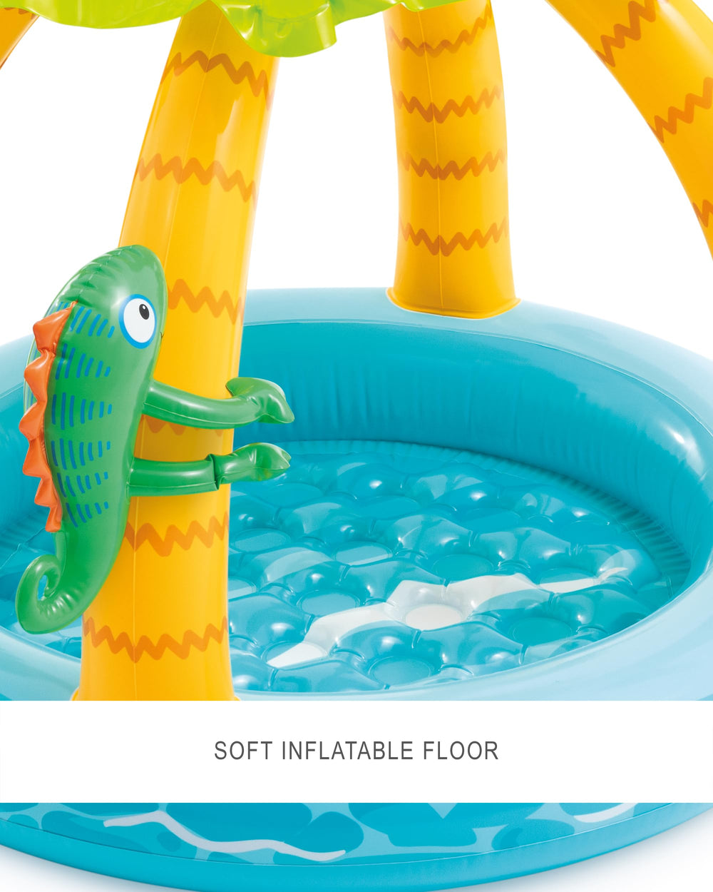 Intex Tropical Island pool comes with patch kit for quick fixes.