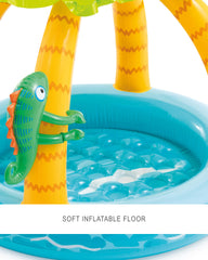 Intex Tropical Island pool comes with patch kit for quick fixes.