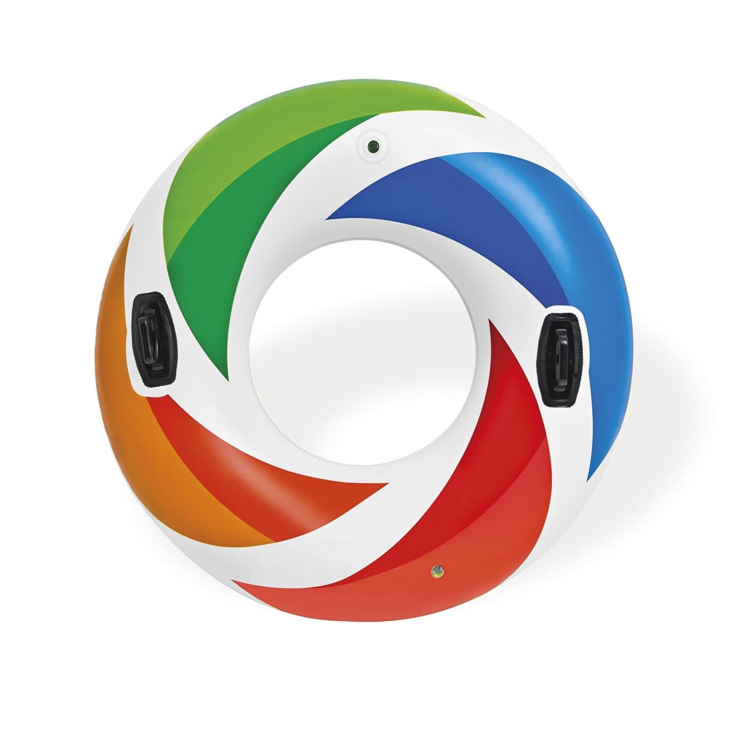 Intex inflatable tubes with two separate air chambers for stability.