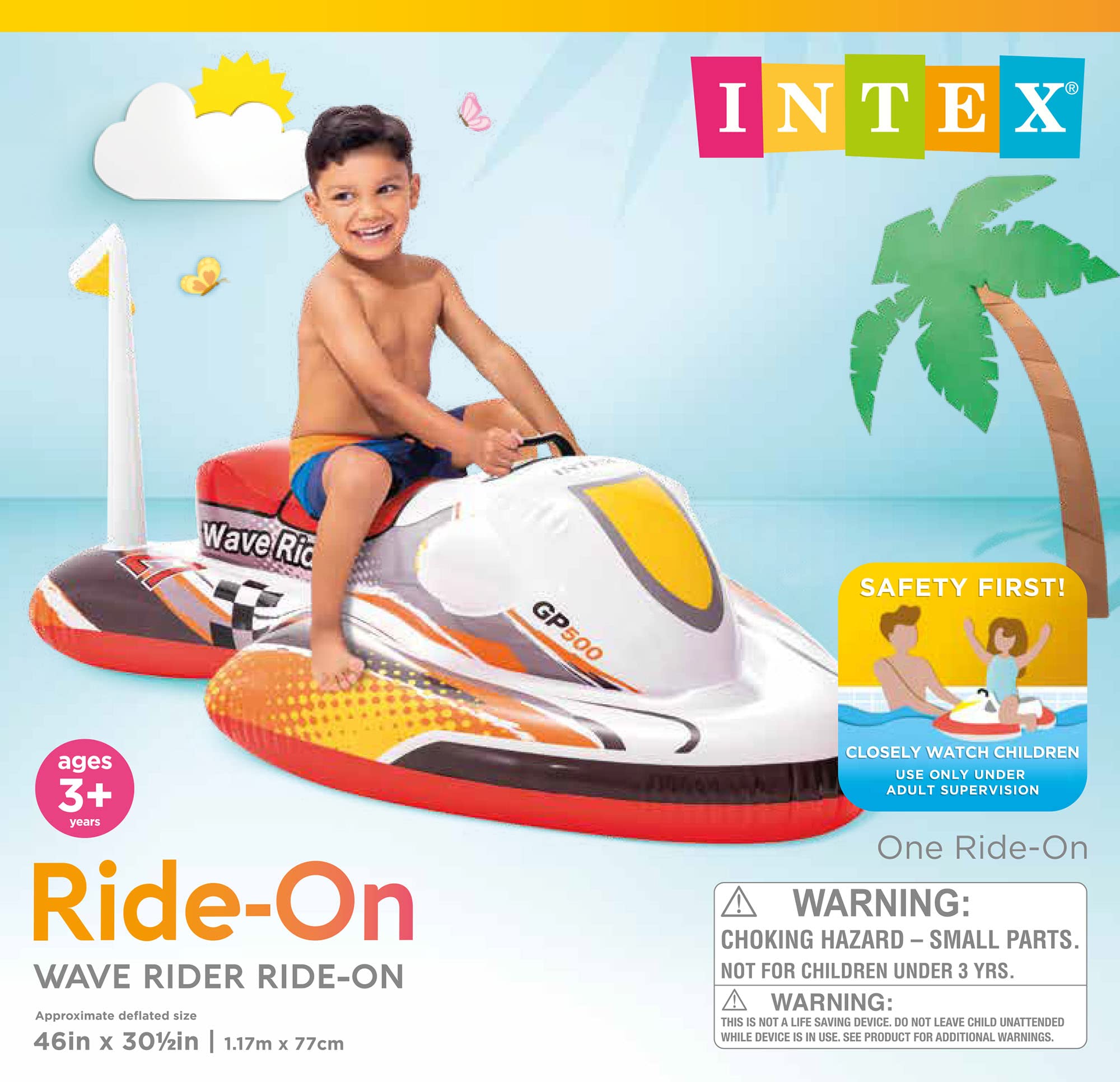 Intex Wave Rider suitable for ages 3+ with 88 lb capacity.