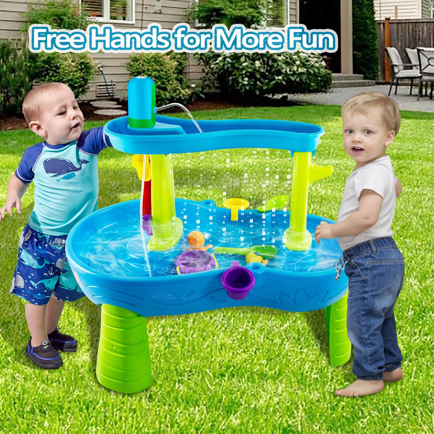 Intoypad Ultimate Water Table Pump attachment setup shows quick tool-free installation