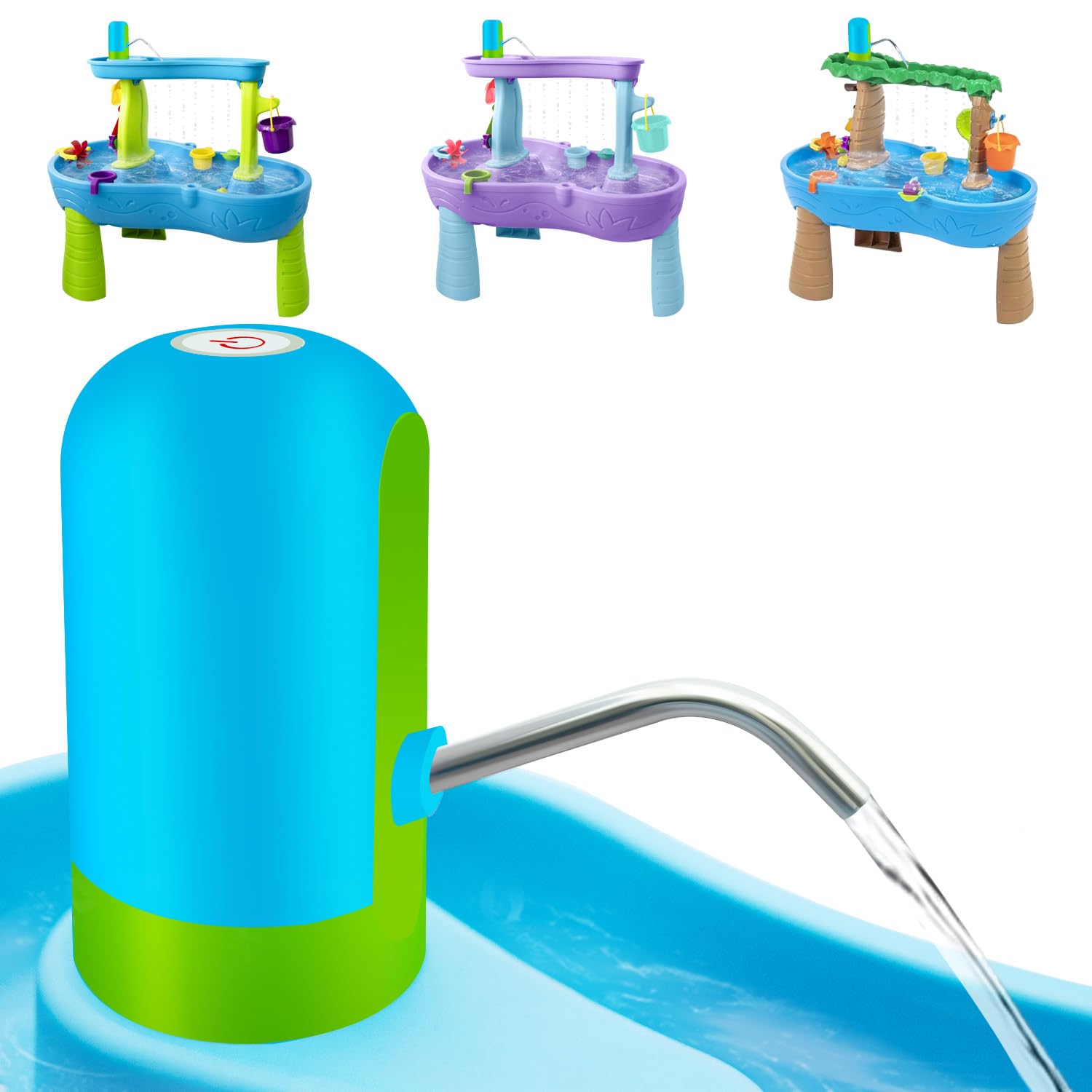 Intoypad Ultimate Water Table Pump front view highlights hands-free water play