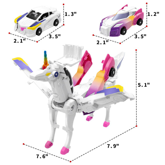Intoypad Unicorn Collision transformation action showing two cars forming a unicorn.