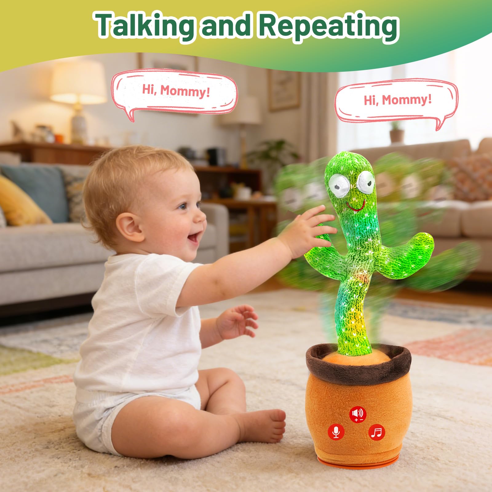 Invasgi cactus with adjustable volume for calm listening in any room