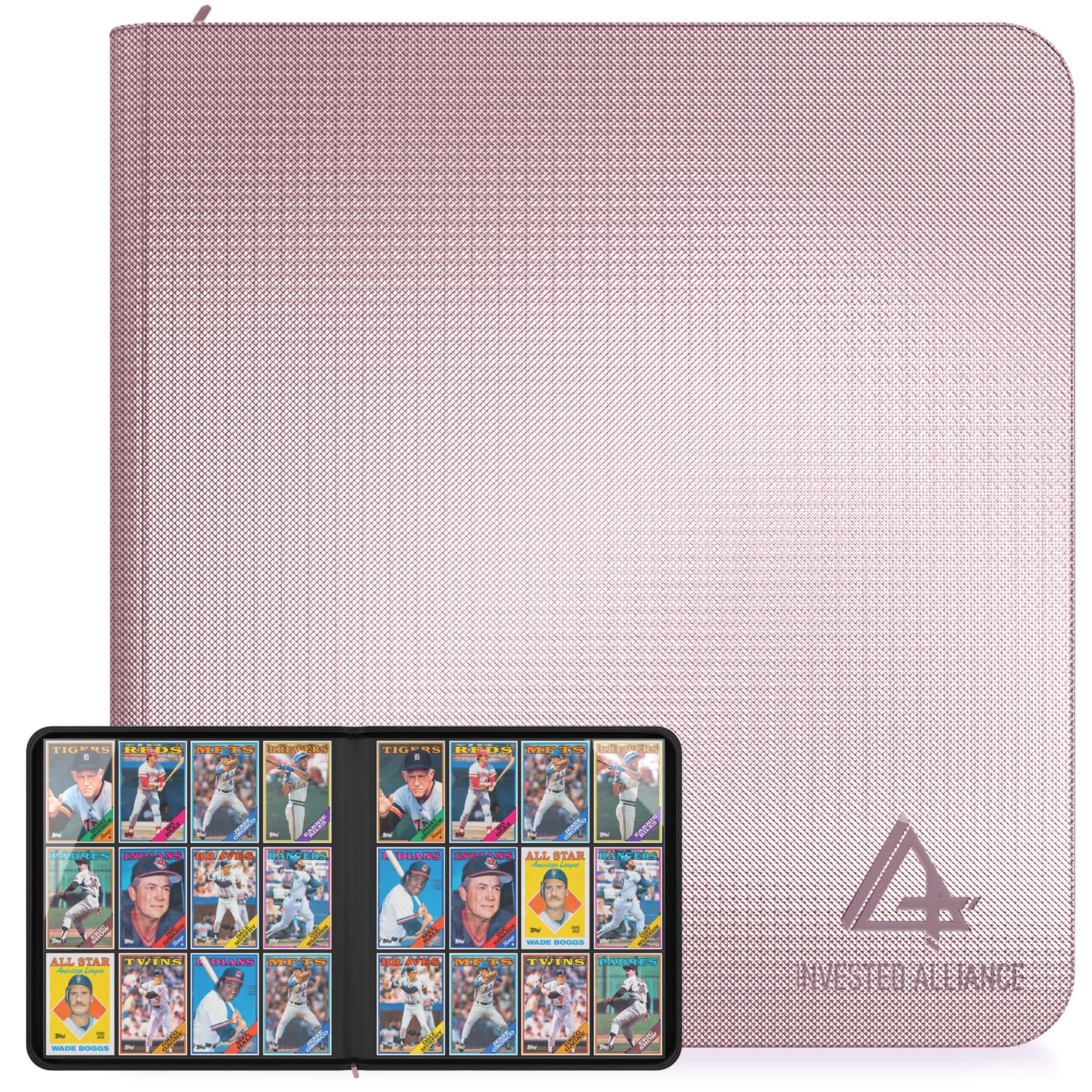 Invested Alliance premium TCG binder with zipper closure keeps cards secure and protected.