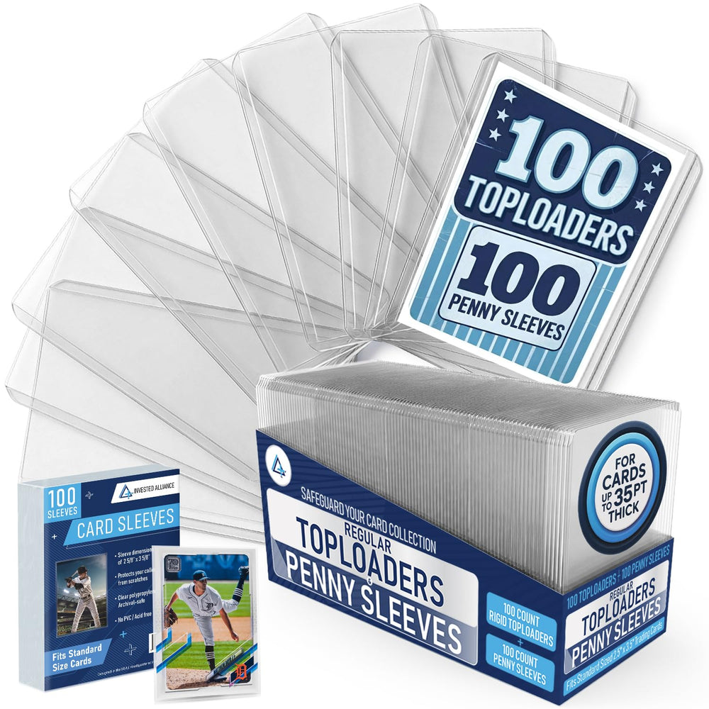 Invested Alliance regular top loader 3x4 front view protects standard cards from bending