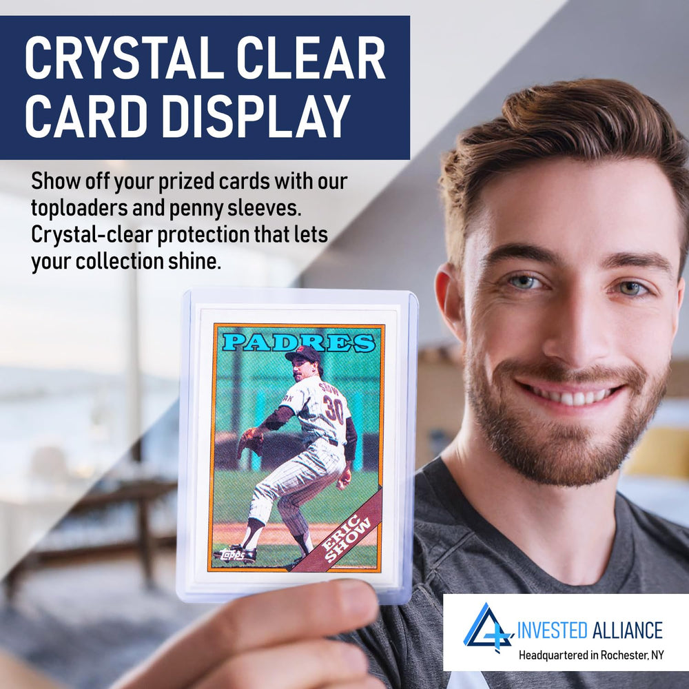 Invested Alliance rigid protectors help maintain card value with careful handling.