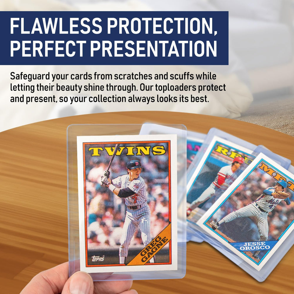 Invested Alliance toploader clear plastic showcases card art while protecting edges.