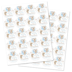 InvitationHouse blue bear labels ready for quick assembly and gifting