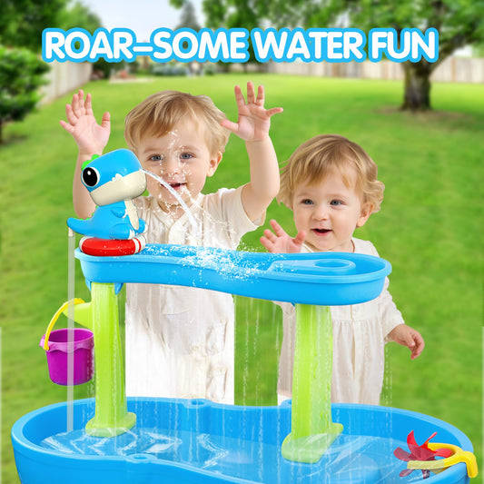 inzerwudi dinosaur water table pump blue battery view shows rechargeable power for hours