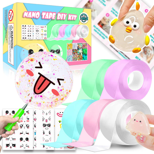 IOOZ Nano Tape Bubbles Kit packaging showing contents for creative play and safety.