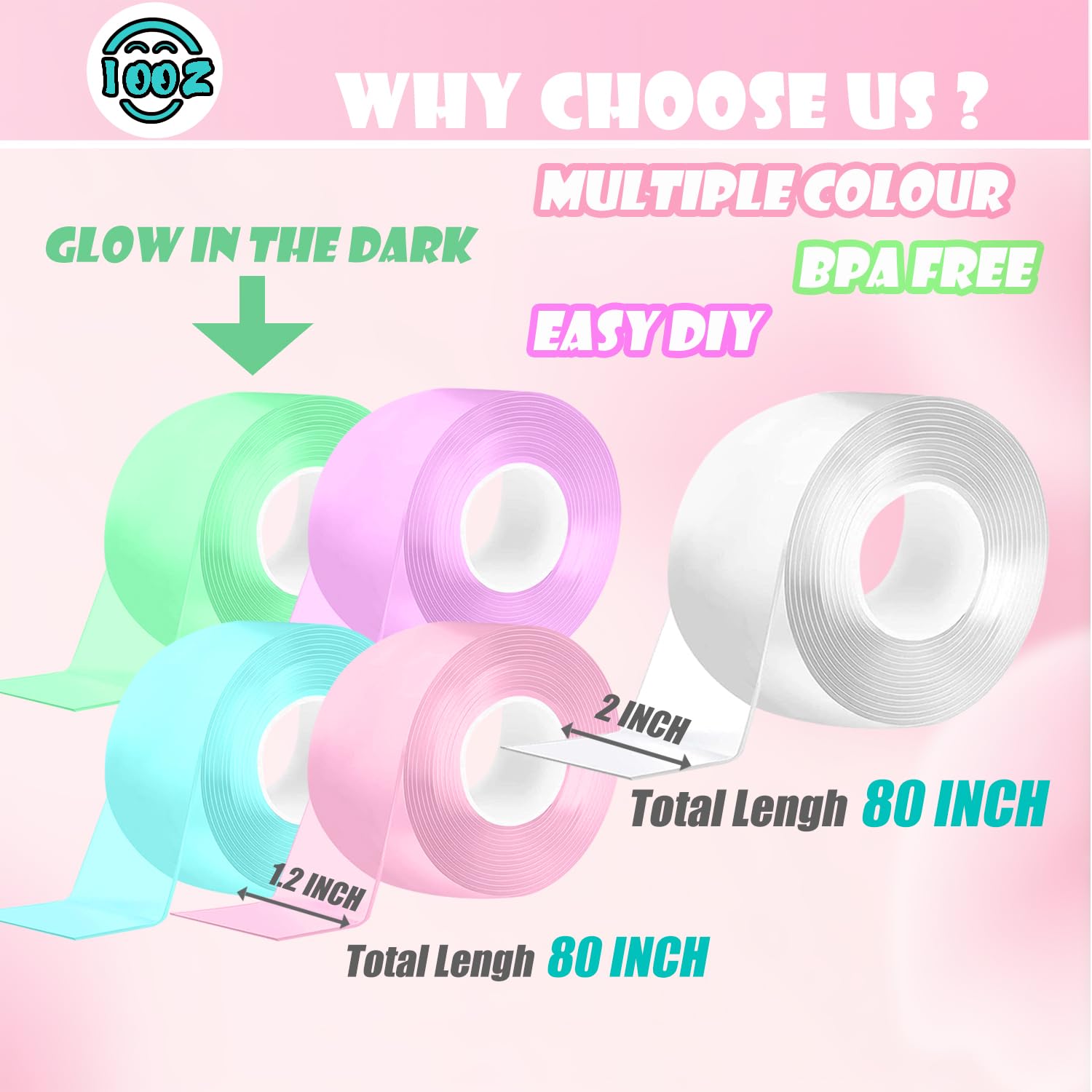 IOOZ glow-in-the-dark color tape adds magical bubbles for night play.