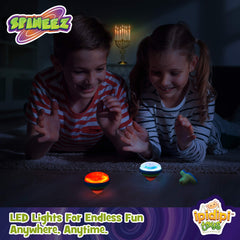 Sturdy Spineez spinning top blue designed for group play and birthdays