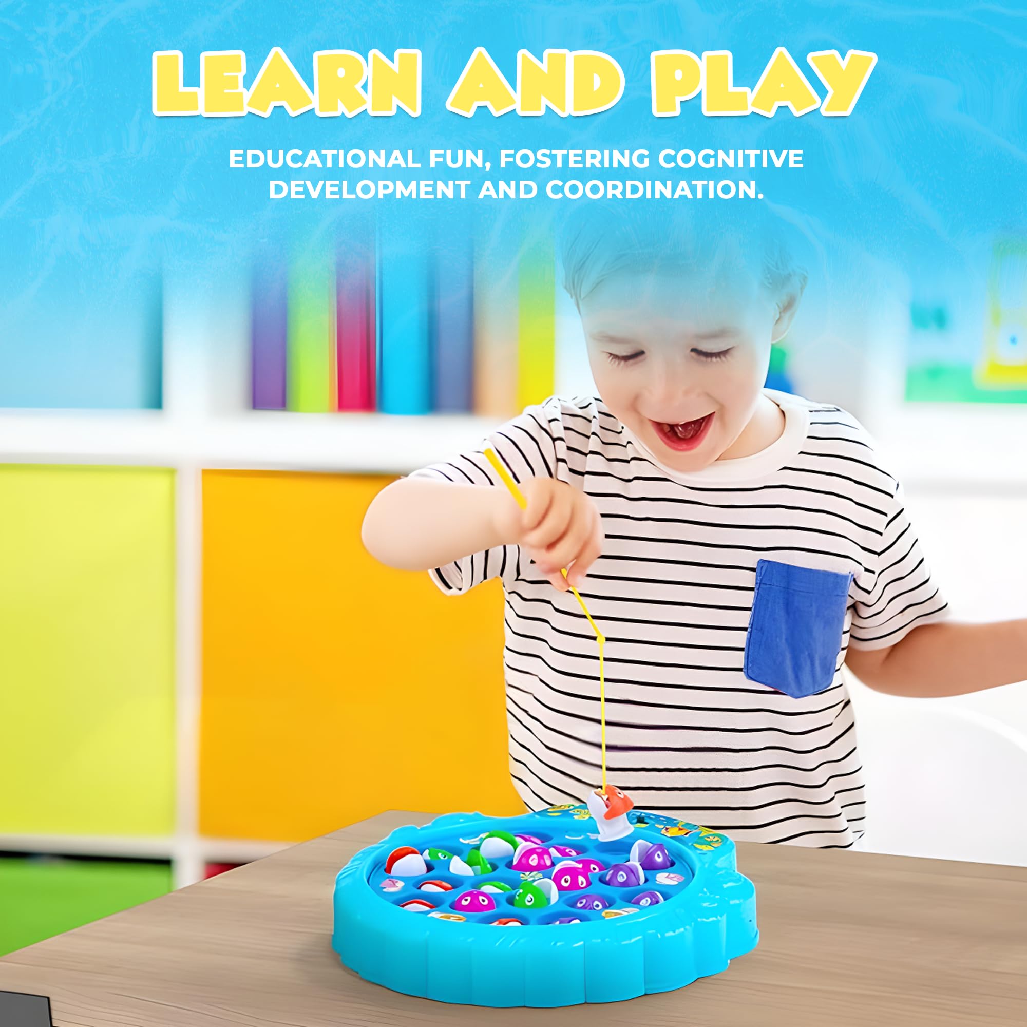 IPIDIPI TOYS fishing game—battery compartment for music feature.